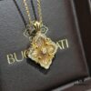 Buccellati Vintage Royal Style Diamond-Cut Four-Leaf Clover Shell Agate Chalcedony Double-Sided Necklace