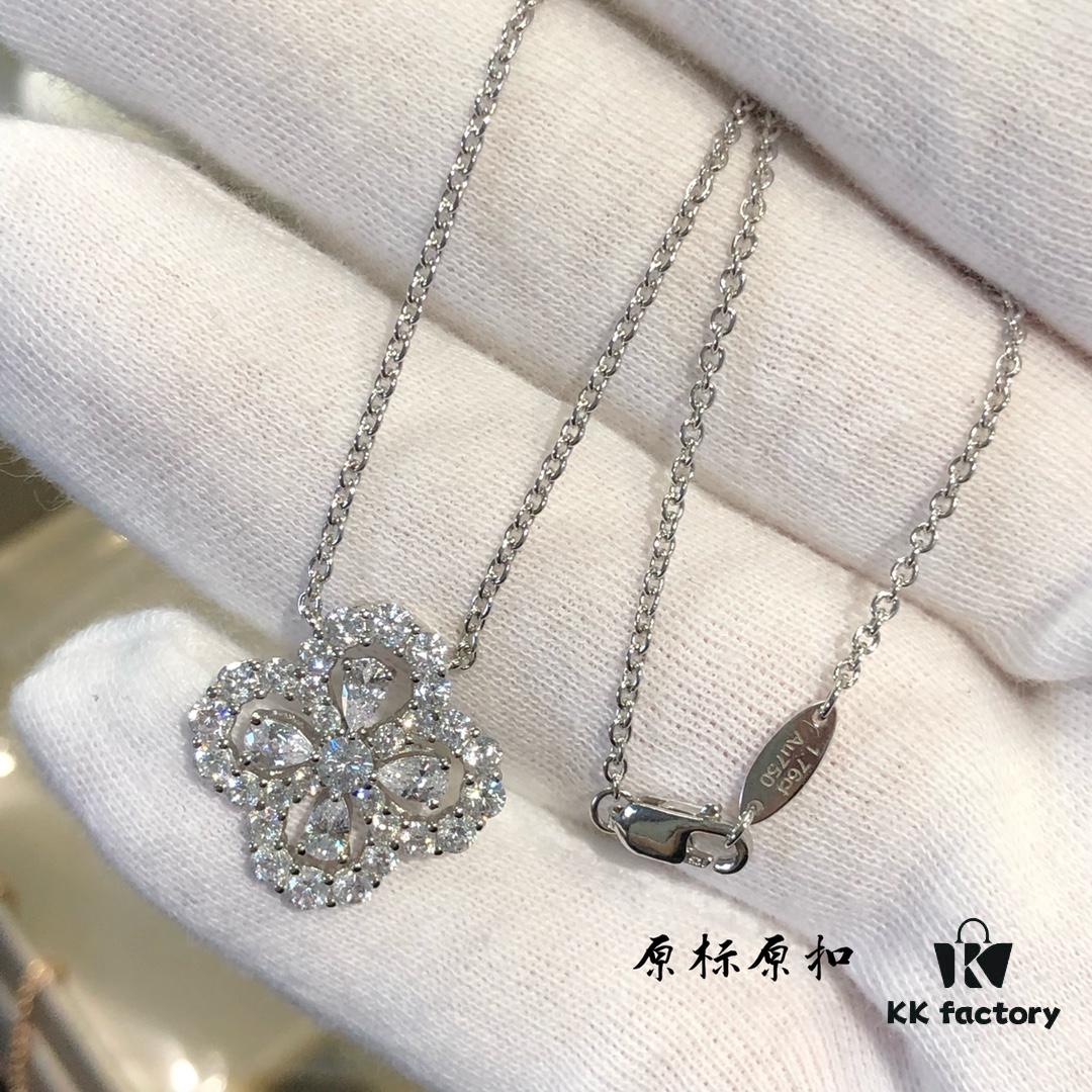 HW Diamond Loop Series Gemstone Necklace, ZP Development Version - Bestselling Teardrop White Diamond Style