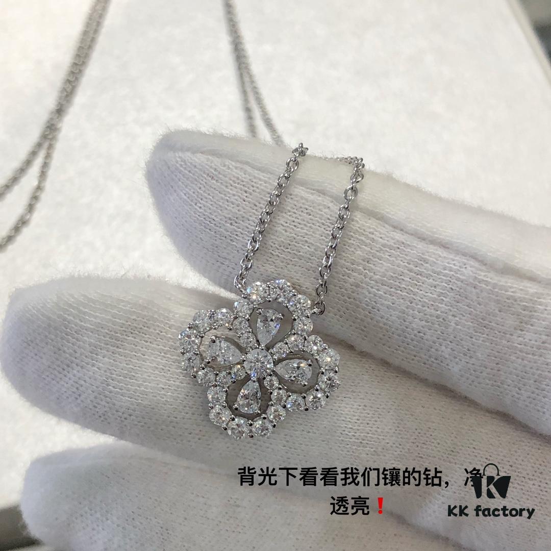 HW Diamond Loop Series Gemstone Necklace, ZP Development Version - Bestselling Teardrop White Diamond Style