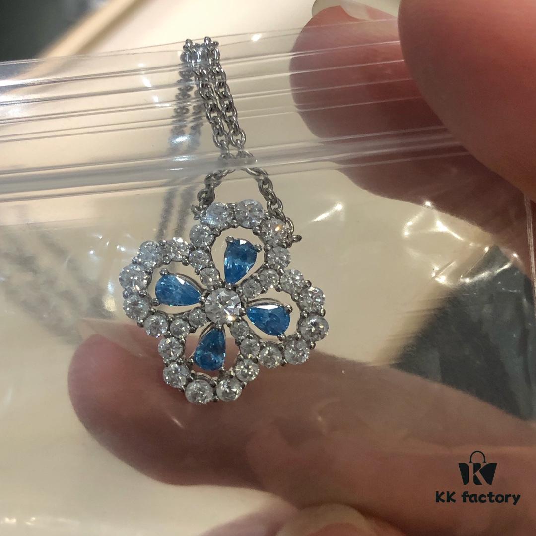 HW Diamond Loop Series Gemstone Necklace, ZP Development Version – Fresh Aquamarine Style