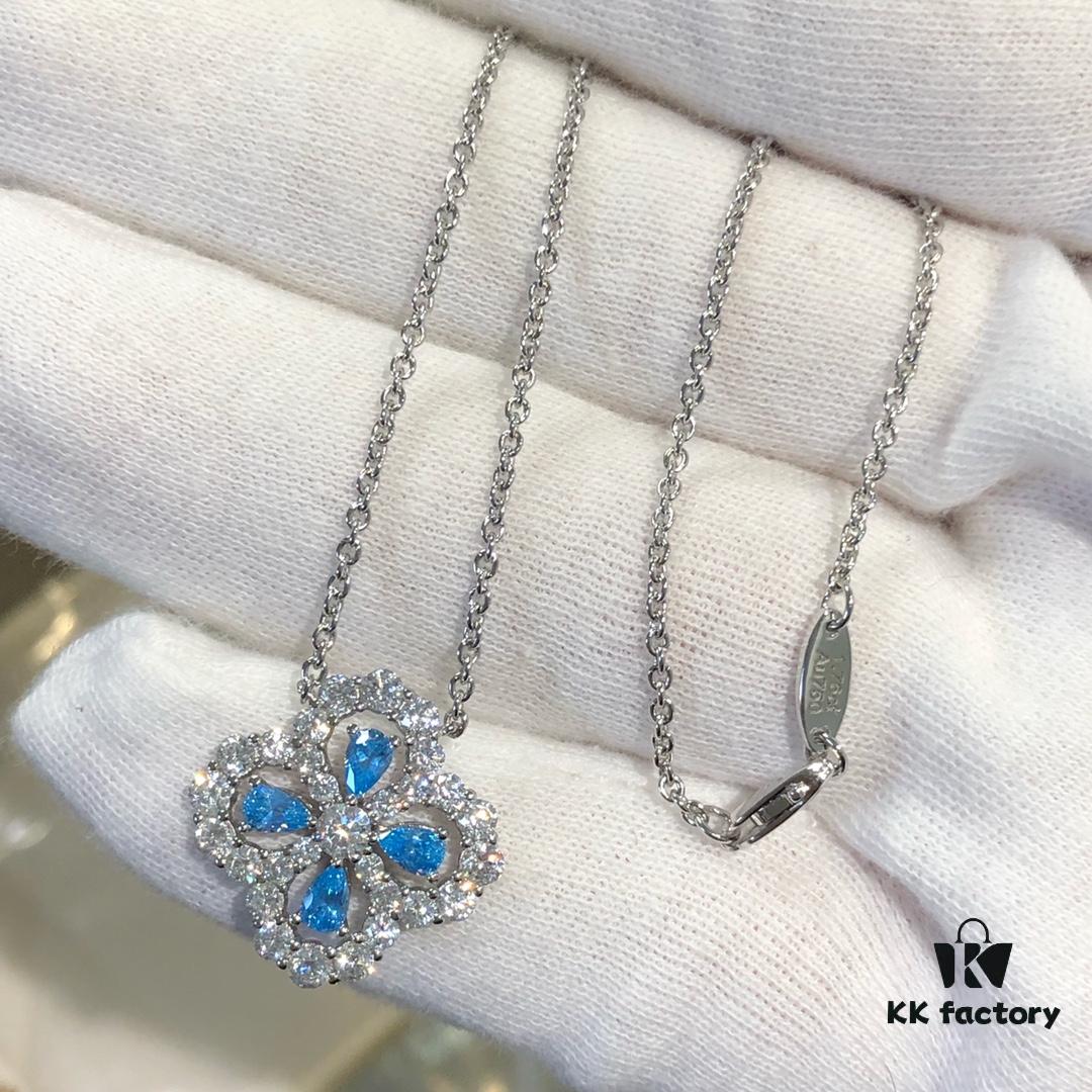 HW Diamond Loop Series Gemstone Necklace, ZP Development Version – Fresh Aquamarine Style