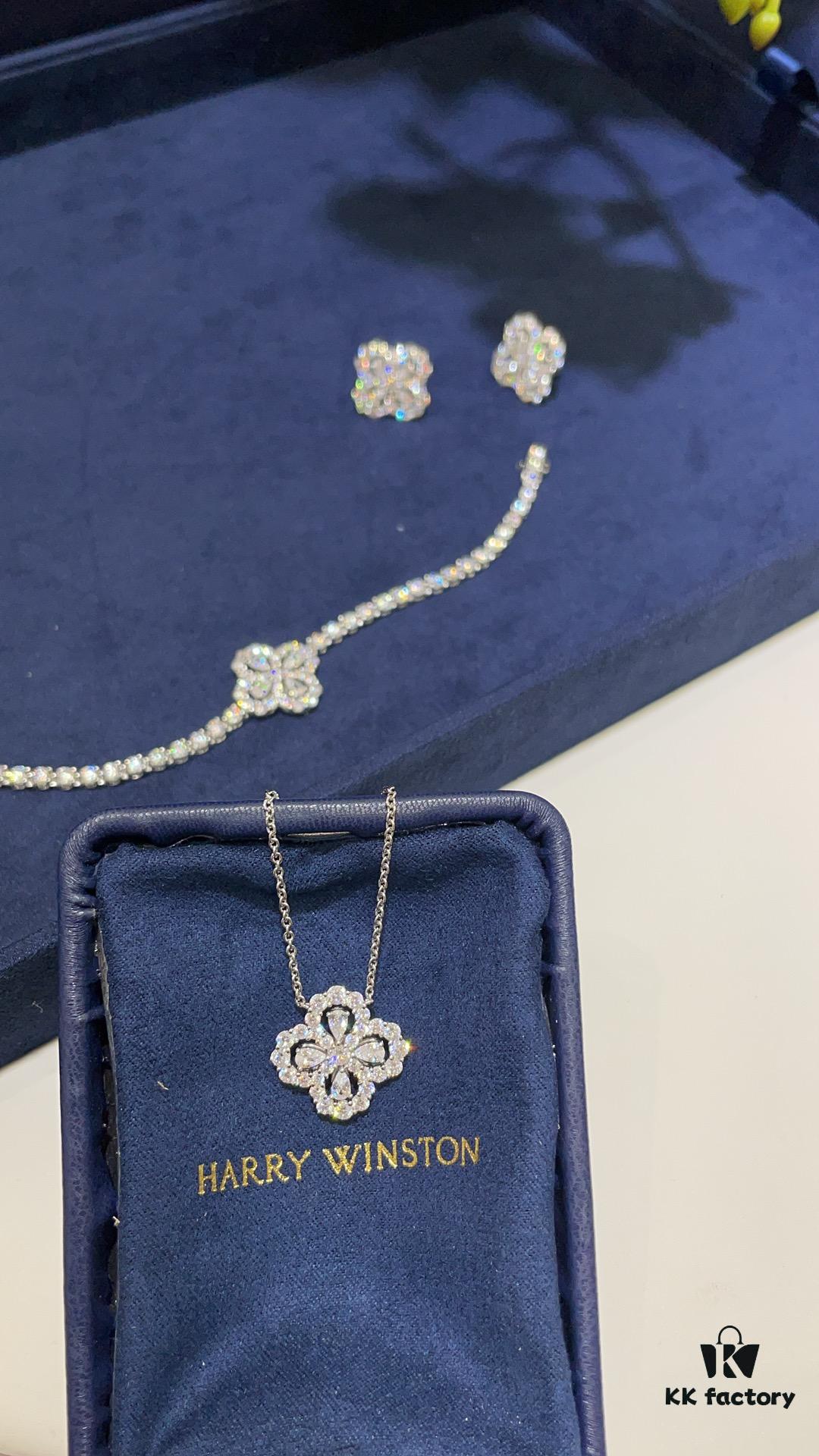 Harry Winston New Arrival Loop Luxury Four-Leaf Clover Sparkling Diamond Necklace