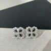 HW Diamond Loop Clover Stud Earrings, ZP Development Version! Crafted in S925 Sterling Silver with Thick Gold Plating