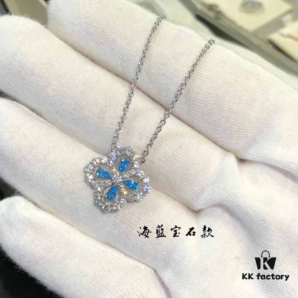 HW Diamond Loop Series Gemstone Necklace, ZP Development Version – Fresh Aquamarine Style
