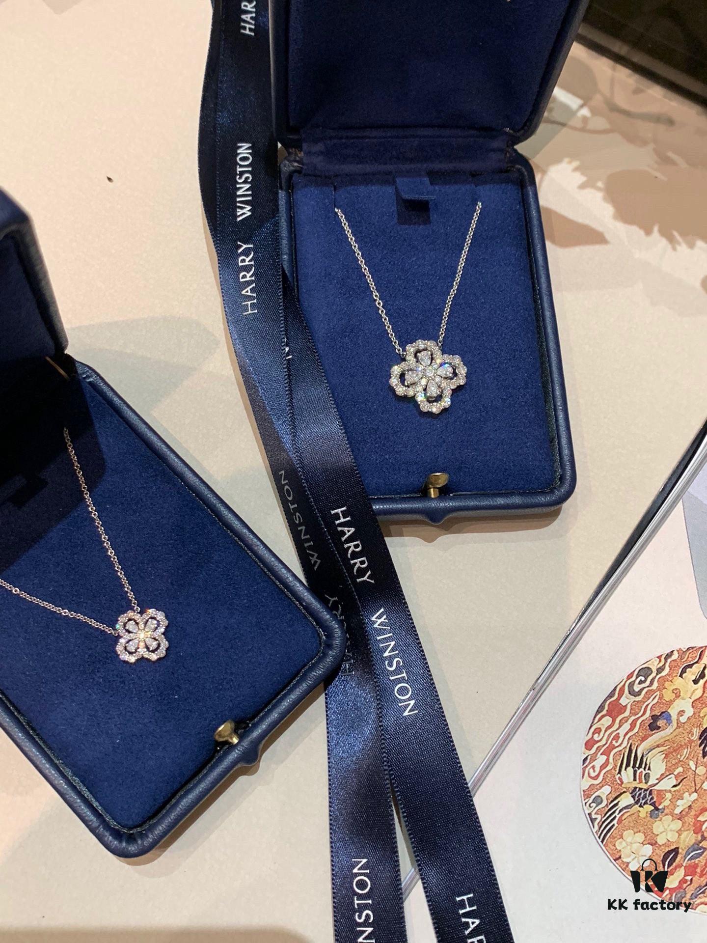 hW Large and Small Loop Clover Drop Diamond Necklace, Extremely Beautiful