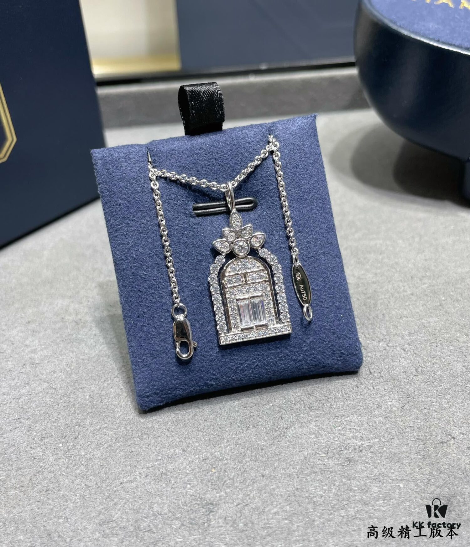 HW Harry Winston Birdcage Necklace (Chain Length 45cm + Pendant 3cm), Crafted with Premium Imported High-Carbon Diamonds, Exquisitely Cut and Set in 925 Sterling Silver, Luxurious and Elegant Design, Comfortable to Wear, Brilliant and Stylish
