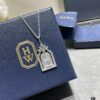 HW Harry Winston Birdcage Necklace (Chain Length 45cm + Pendant 3cm), Crafted with Premium Imported High-Carbon Diamonds, Exquisitely Cut and Set in 925 Sterling Silver, Luxurious and Elegant Design, Comfortable to Wear, Brilliant and Stylish