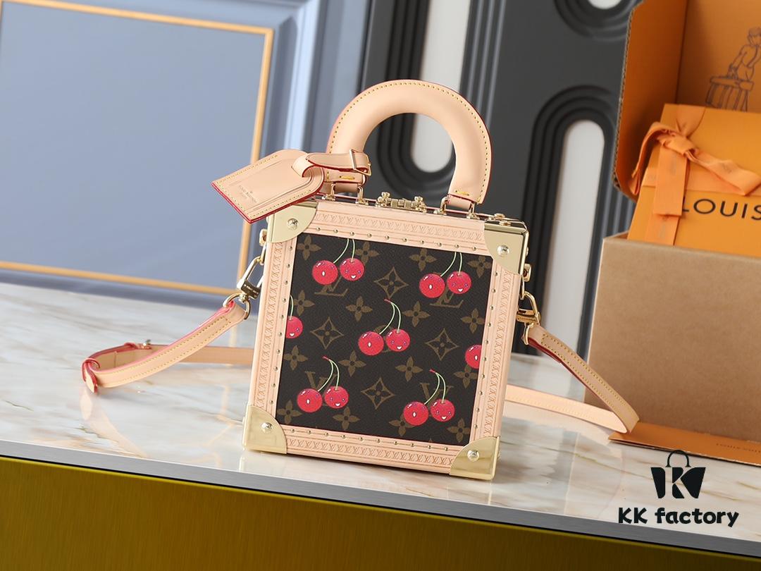 Top Quality Replica Dynamic Chip Dual-Sided Color-Changing Leather M14040 M13127 Mini Square Trunk Bag from Louis Vuitton x Takashi Murakami Collection