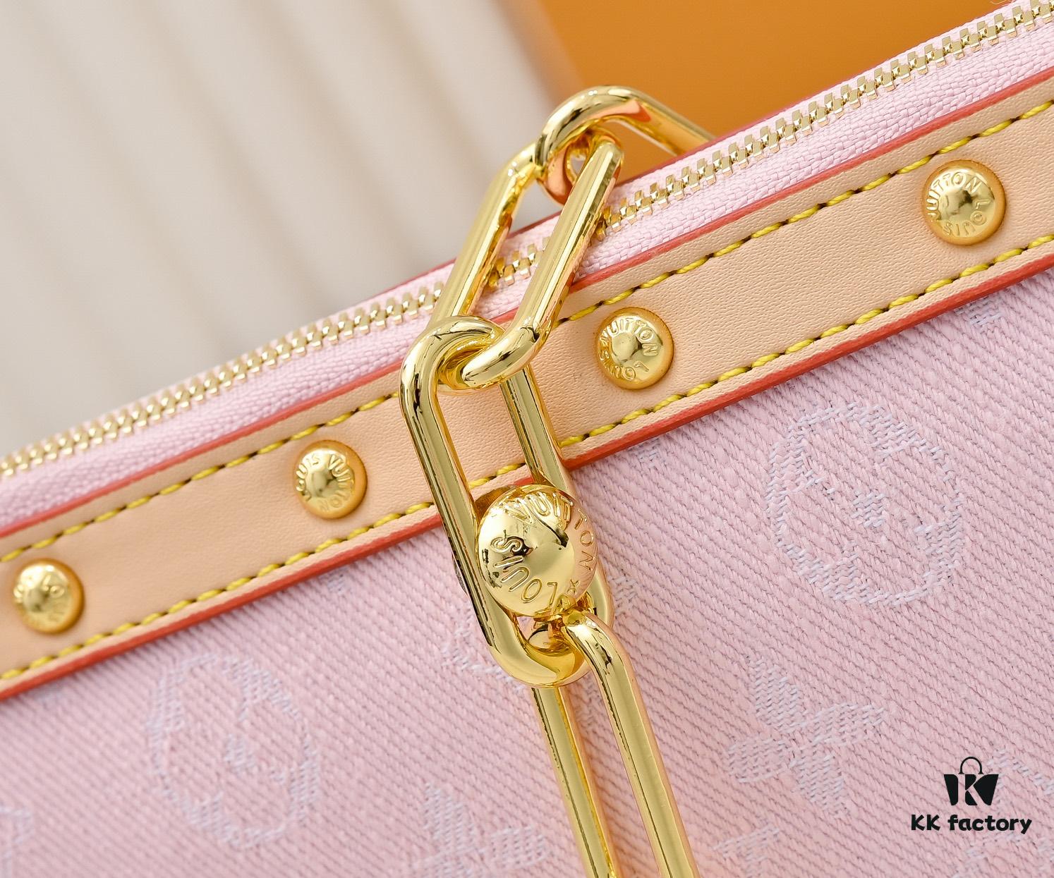 M13404 Denim Coated Canvas Pochette Accessoires Bag