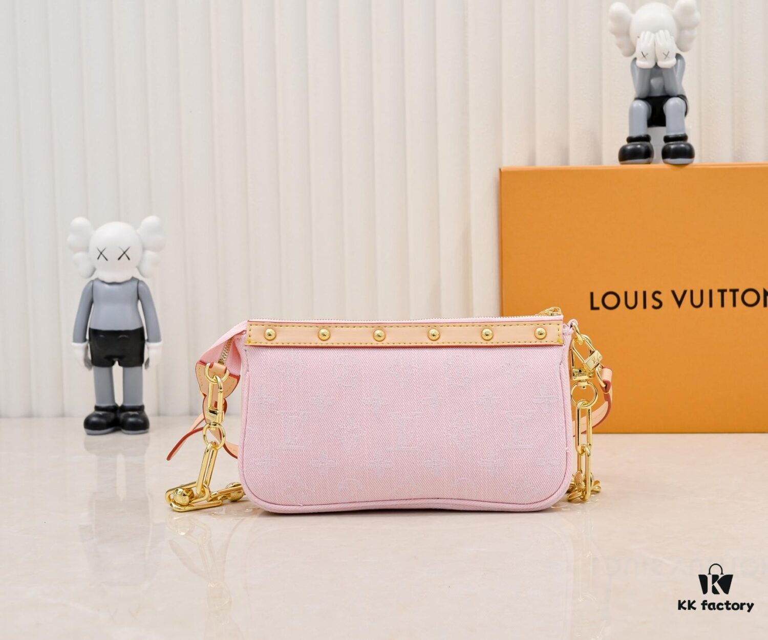 M13404 Denim Coated Canvas Pochette Accessoires Bag