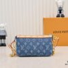 M13404 Denim Coated Canvas Pochette Accessoires Bag with Multicolor Monogram Pattern