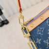 M13404 Denim Coated Canvas Pochette Accessoires Bag with Multicolor Monogram Pattern
