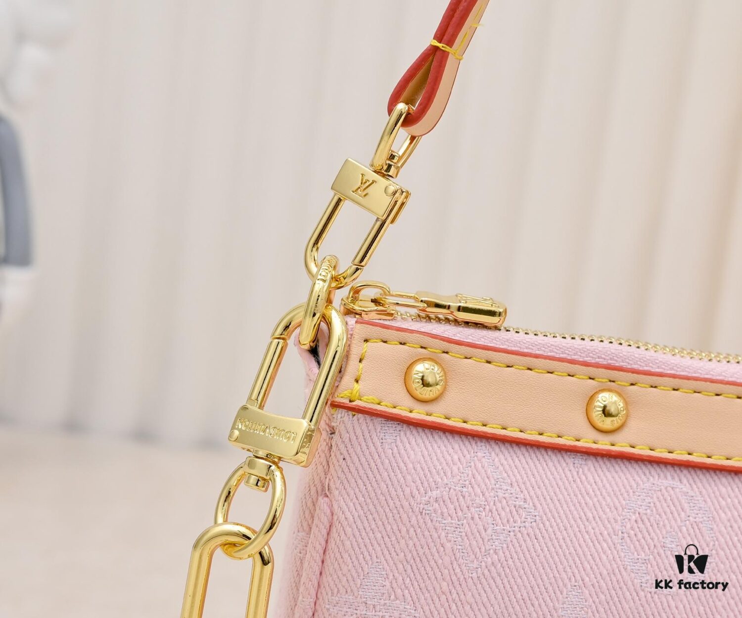 M13404 Denim Coated Canvas Pochette Accessoires Bag