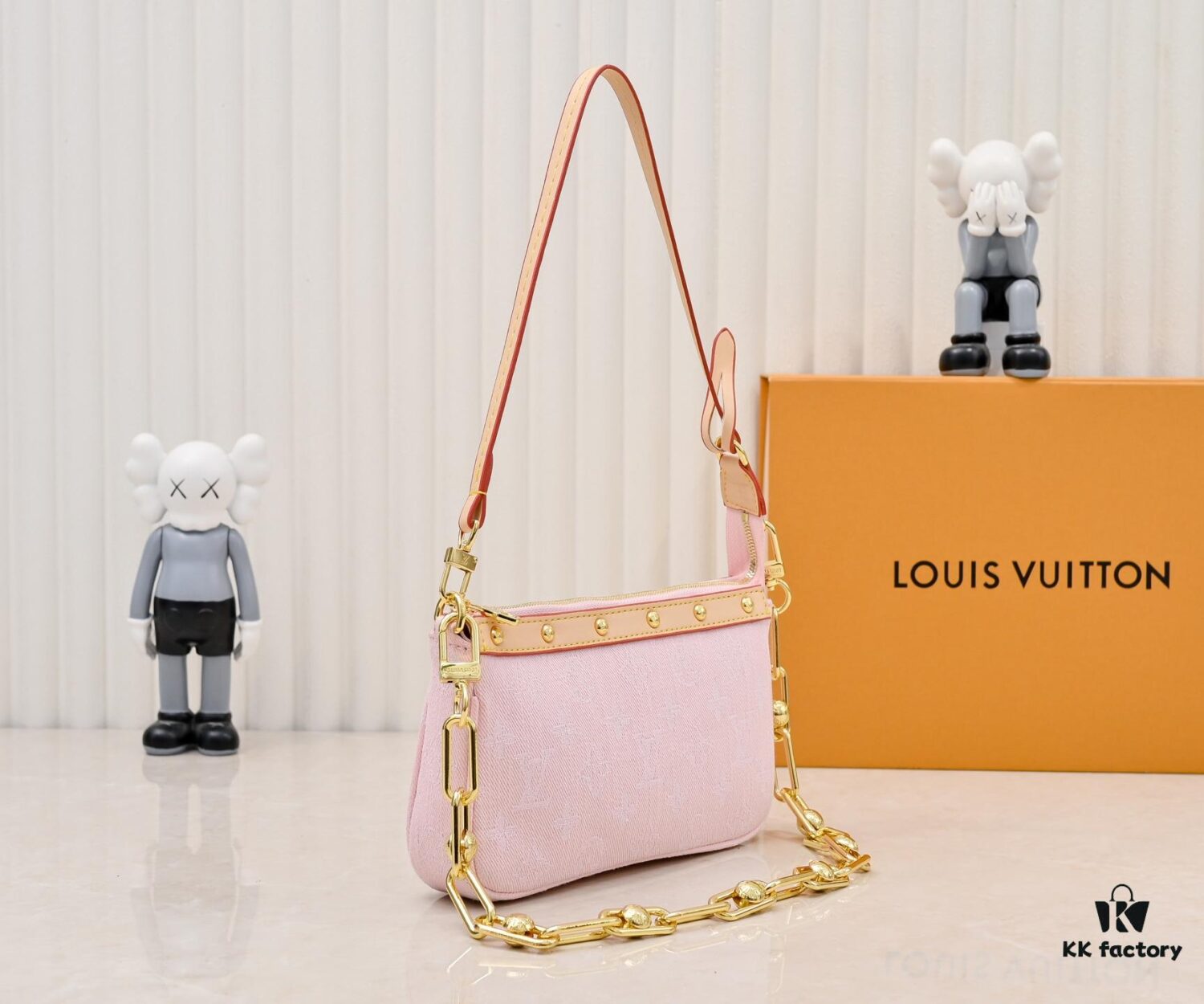 M13404 Denim Coated Canvas Pochette Accessoires Bag