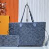 Upgraded Original M40995 Embossed Denim Neverfull Tote Bag💋💋Louis Vuitton New Version of the Iconic Handbag