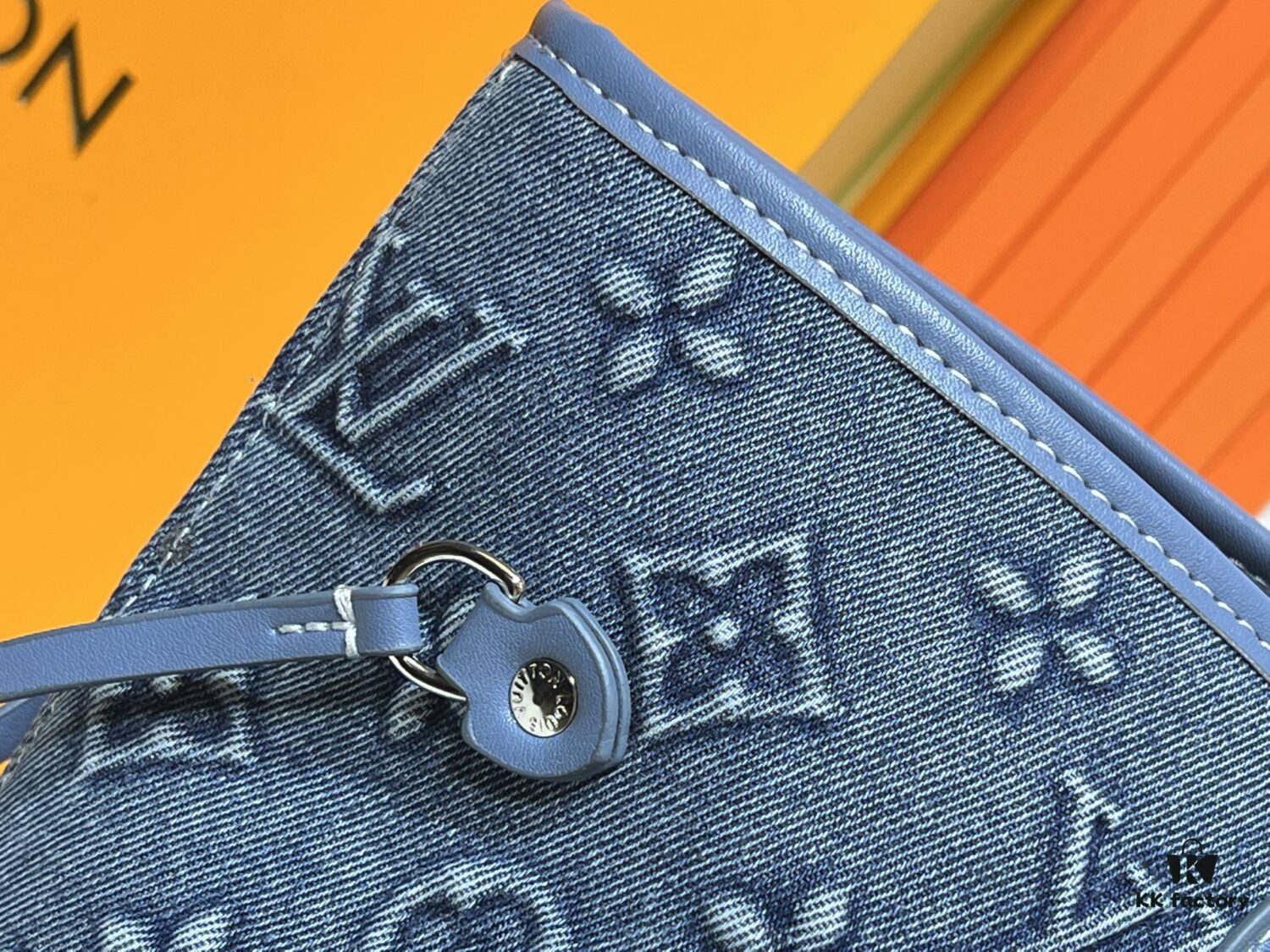 Upgraded Original M40995 Embossed Denim Neverfull Tote Bag💋💋Louis Vuitton New Version of the Iconic Handbag