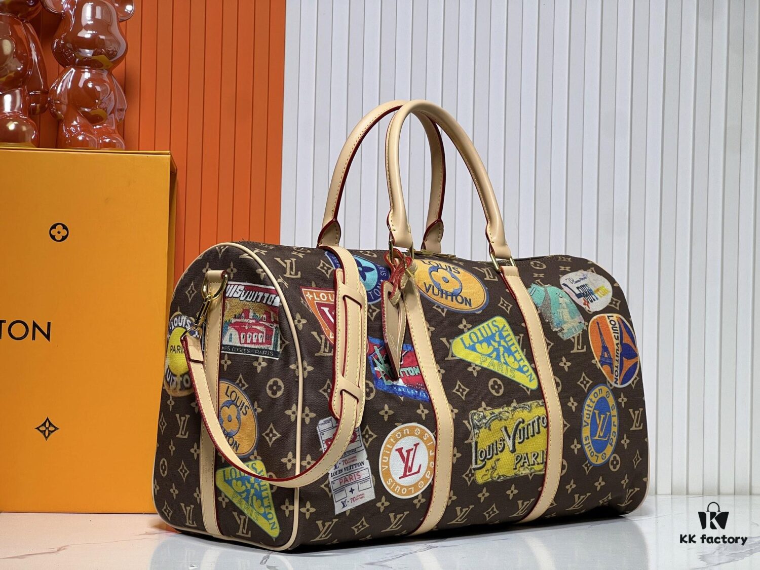 M14736 Keepall Bandoulière 45 Travel Bag in Monogram Dune Fabric