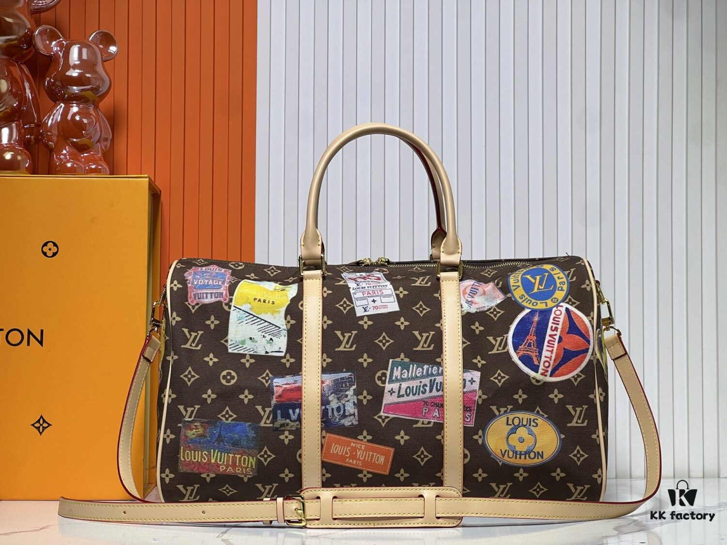 M14736 Keepall Bandoulière 45 Travel Bag in Monogram Dune Fabric