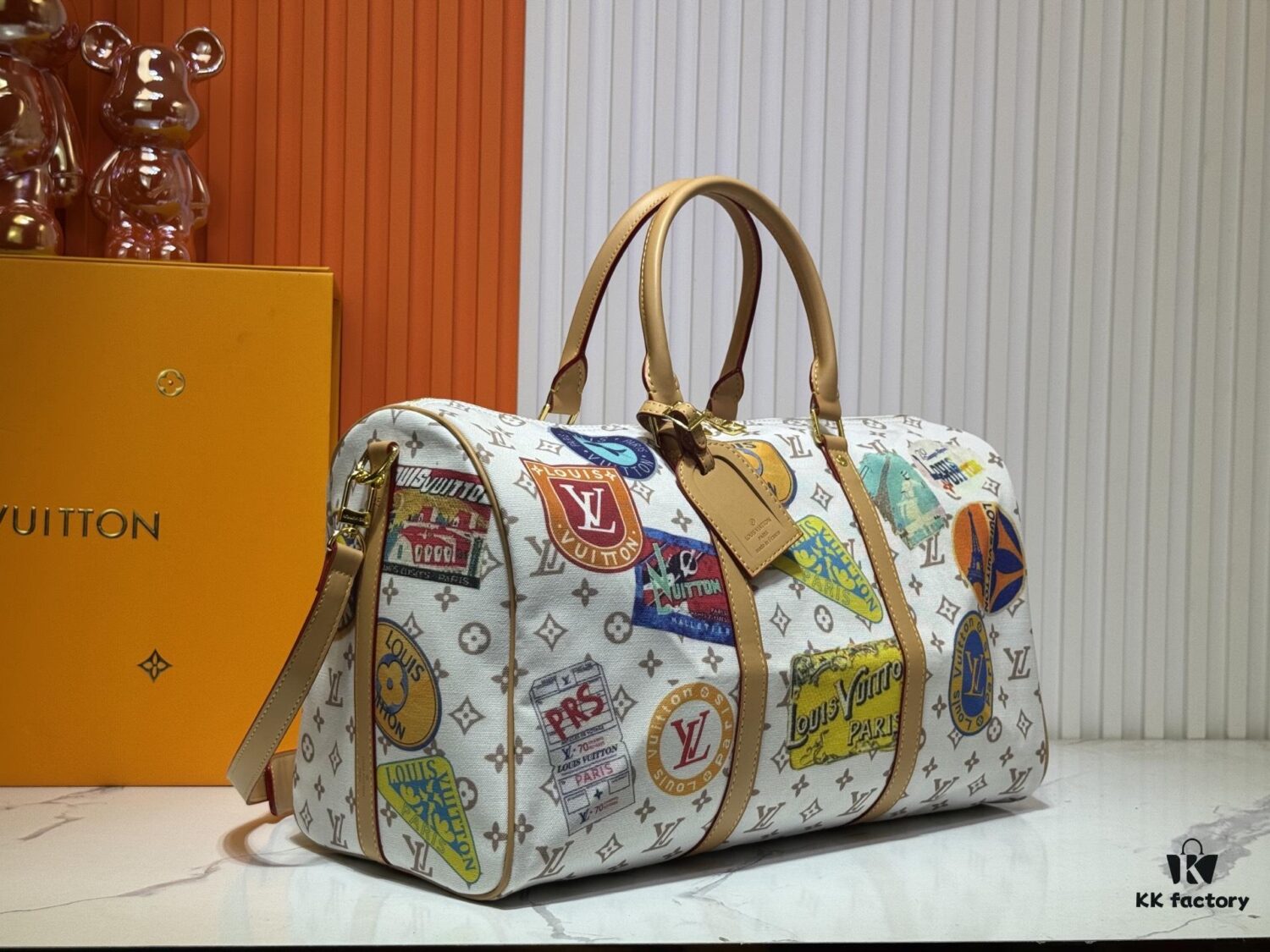 M14736 Keepall Bandoulière 45 Travel Bag in Monogram Dune Fabric