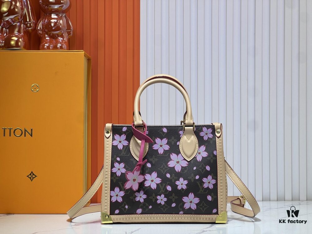 Upgraded Original M13079 Cherry Blossom Louis Vuitton x Takashi Murakami Reissue Collection OnTheGo Medium Tote Bag