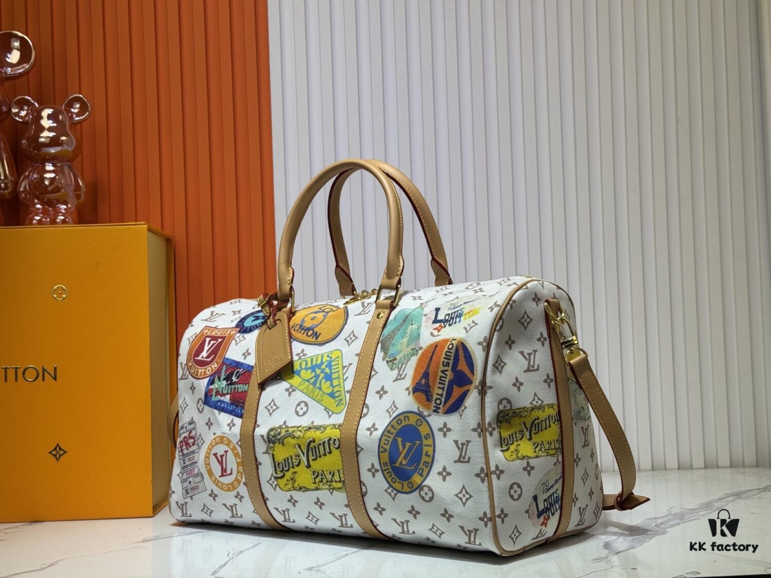 M14736 Keepall Bandoulière 45 Travel Bag in Monogram Dune Fabric