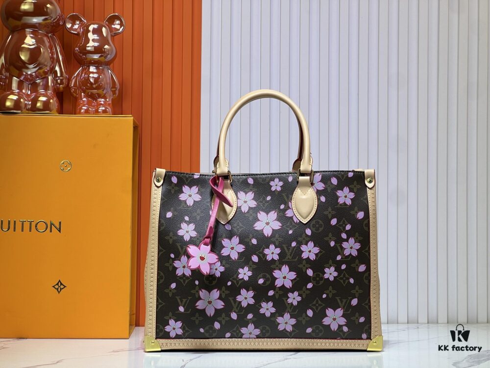 Upgraded Original M13079 Louis Vuitton x Takashi Murakami Cherry Blossom Re-Edition Collection OnTheGo MM Handbag