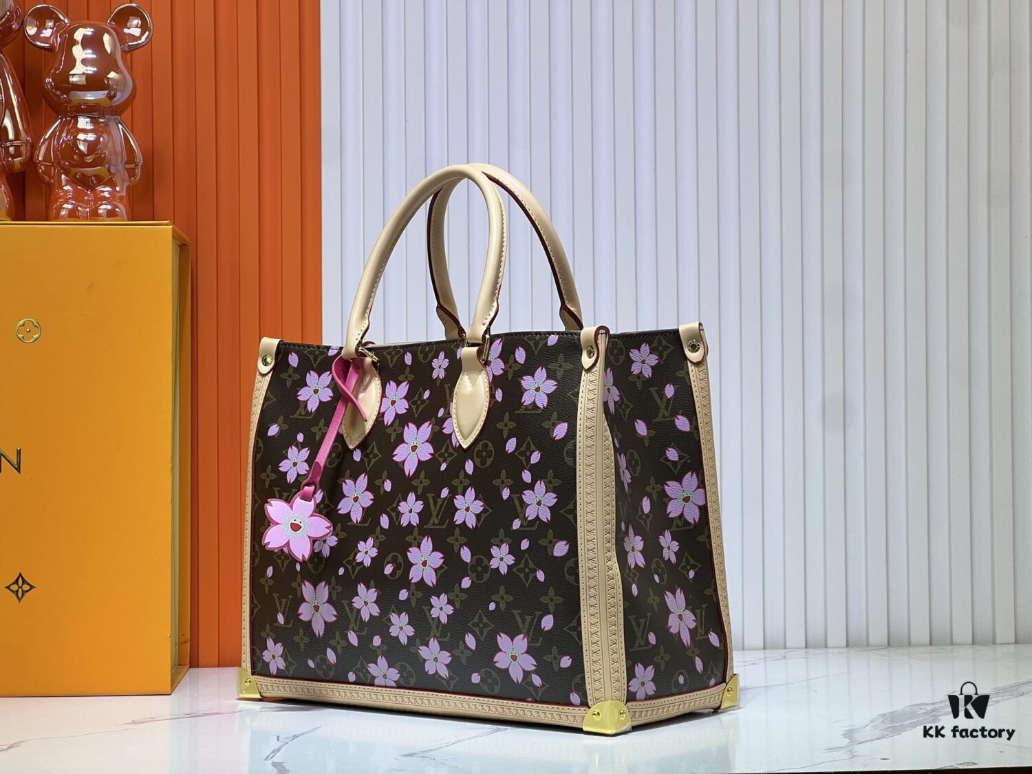 Upgraded Original M13079 Louis Vuitton x Takashi Murakami Cherry Blossom Re-Edition Collection OnTheGo MM Handbag