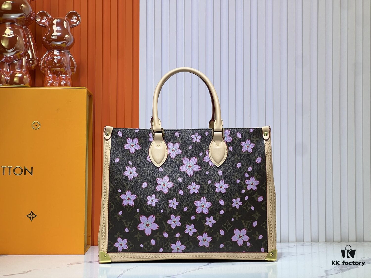 Upgraded Original M13079 Louis Vuitton x Takashi Murakami Cherry Blossom Re-Edition Collection OnTheGo MM Handbag