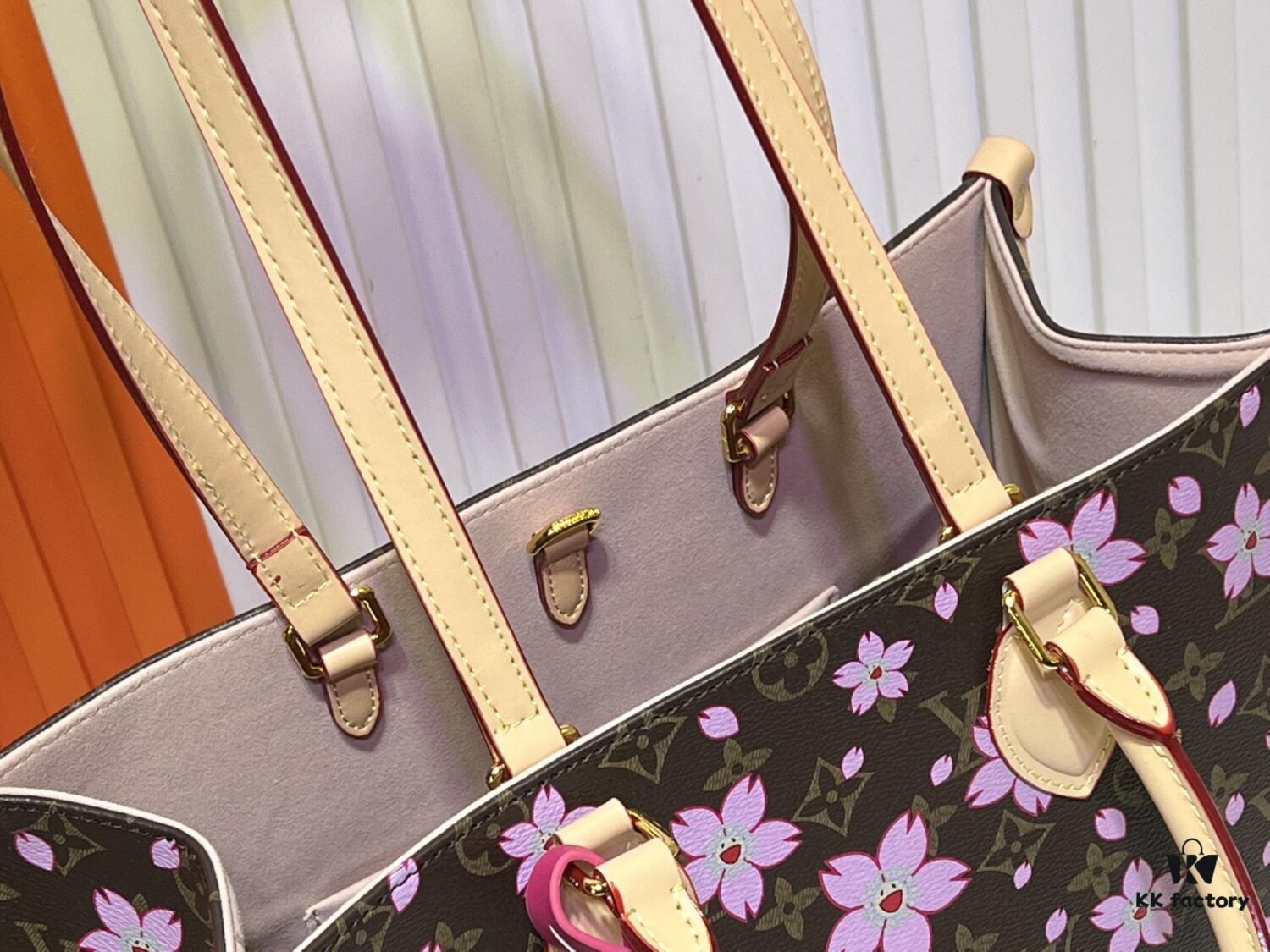 Upgraded Original M13079 Louis Vuitton x Takashi Murakami Cherry Blossom Re-Edition Collection OnTheGo MM Handbag