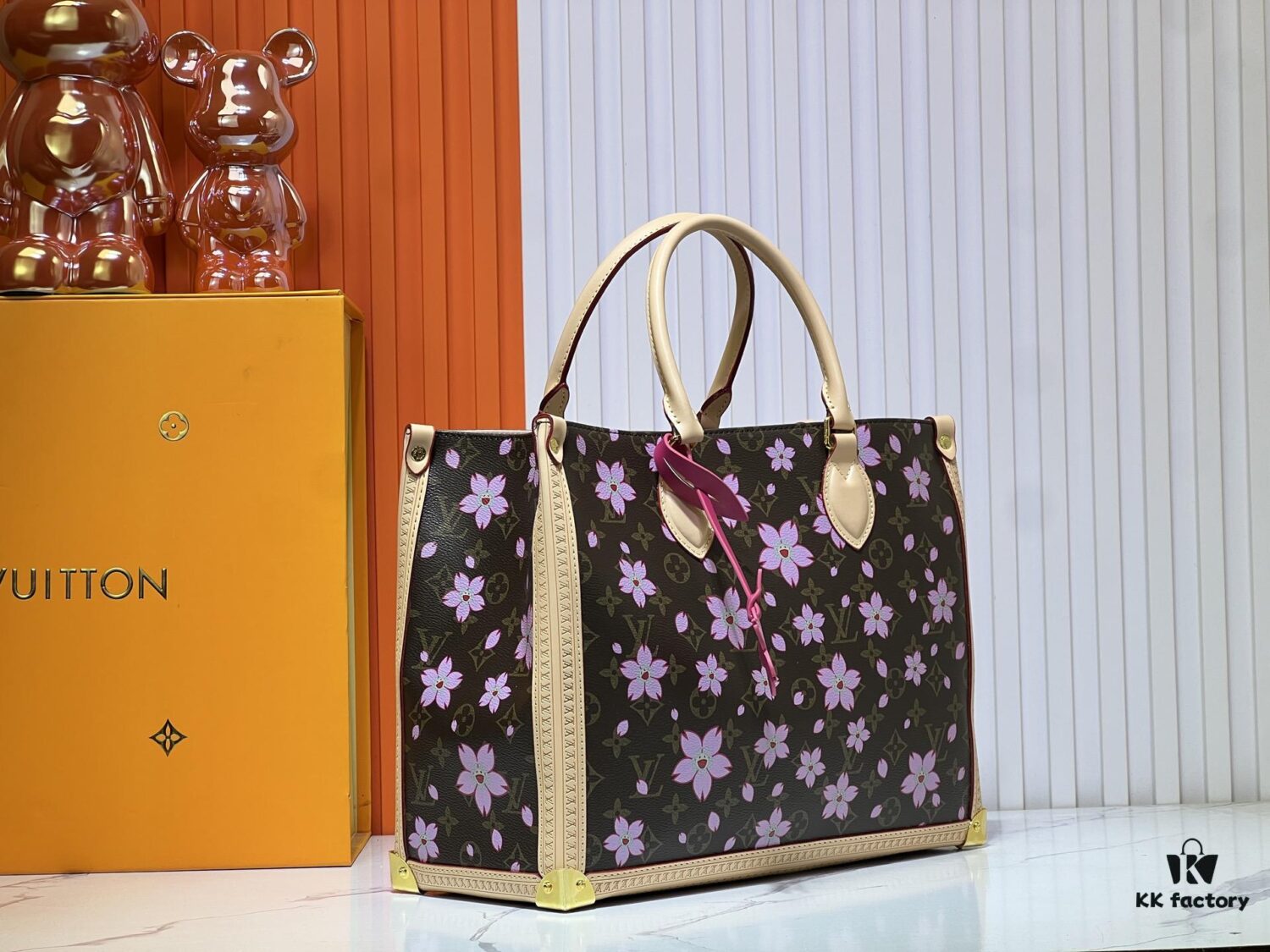 Upgraded Original M13079 Louis Vuitton x Takashi Murakami Cherry Blossom Re-Edition Collection OnTheGo MM Handbag