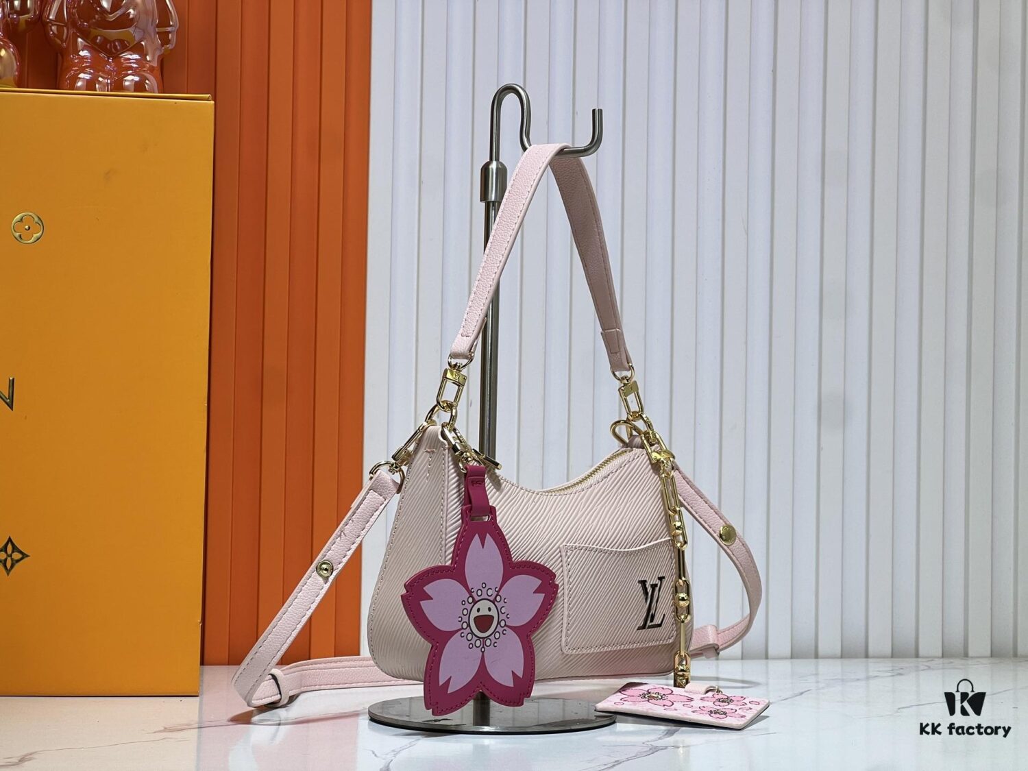 Upgraded Original M13101 Marellini Handbag in Epi Grained Leather with Shining Hardware