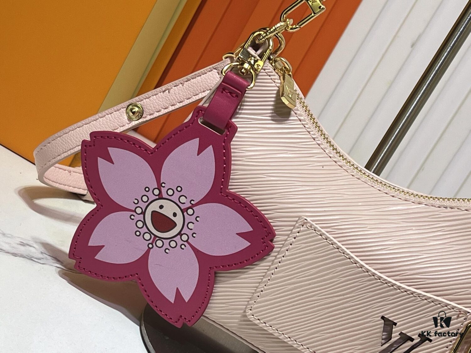 Upgraded Original M13101 Marellini Handbag in Epi Grained Leather with Shining Hardware