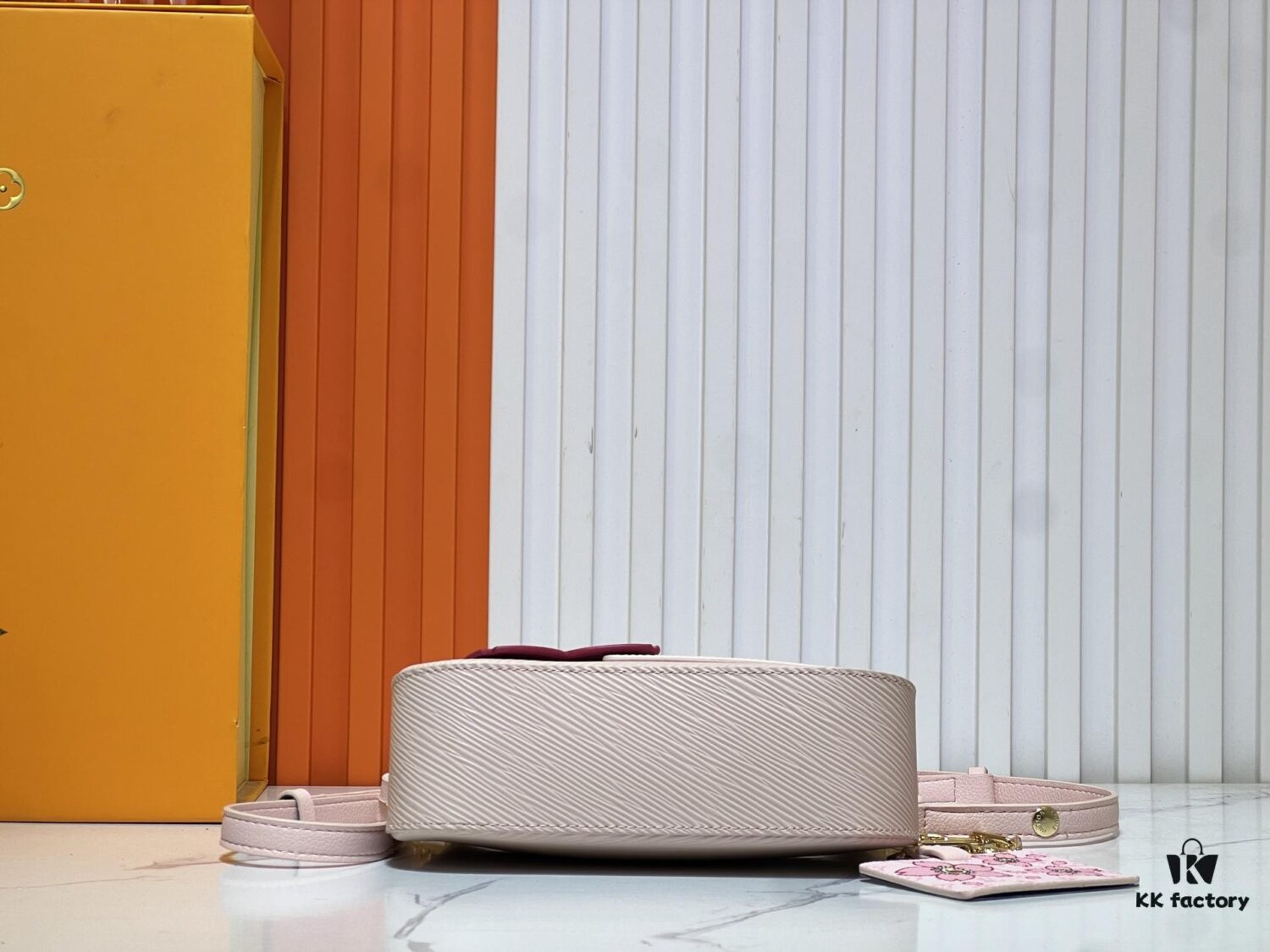 Upgraded Original M13101 Marellini Handbag in Epi Grained Leather with Shining Hardware