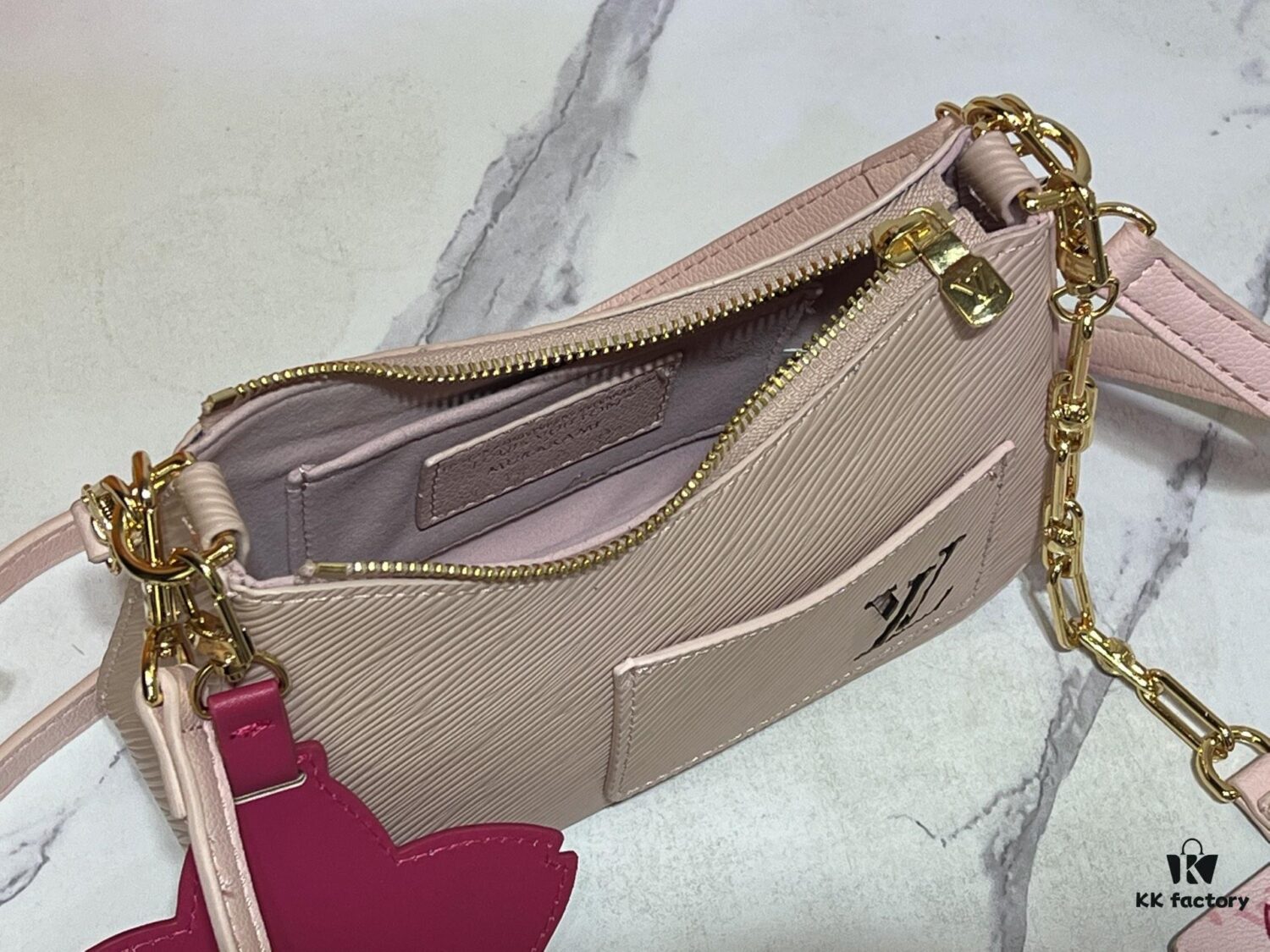 Upgraded Original M13101 Marellini Handbag in Epi Grained Leather with Shining Hardware