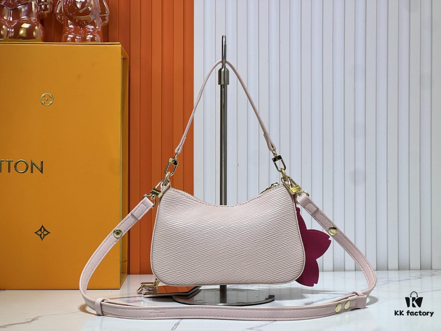 Upgraded Original M13101 Marellini Handbag in Epi Grained Leather with Shining Hardware