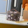Upgraded Original M14181 M44495 Nice Mini Cosmetic Case Made of Monogram Coated Canvas with Rounded Silhouette and Cherry Blossom Pattern from the Louis Vuitton x Takashi Murakami Reimagined Collection, Featuring Cowhide Leather Handle and Double Zipper Closure