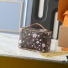Upgraded Original M14181 M44495 Nice Mini Cosmetic Case Made of Monogram Coated Canvas with Rounded Silhouette and Cherry Blossom Pattern from the Louis Vuitton x Takashi Murakami Reimagined Collection, Featuring Cowhide Leather Handle and Double Zipper Closure