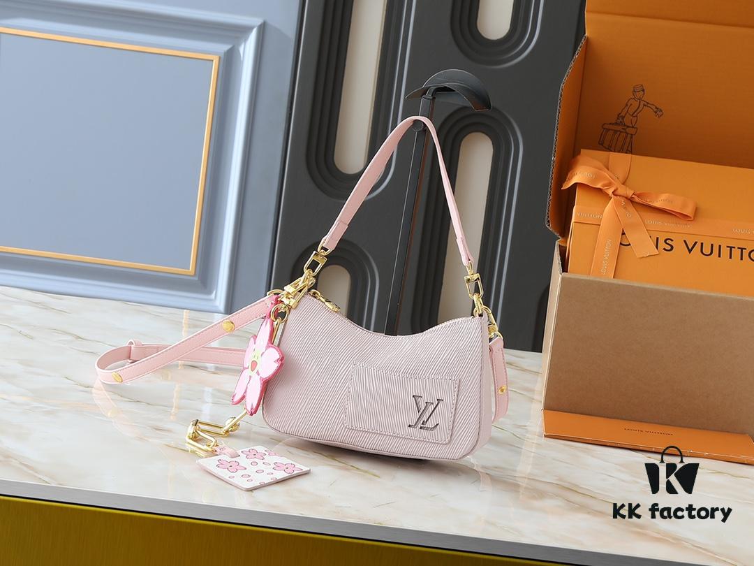 Upgraded Original M13101 Marellini Handbag in Epi Grained Leather with Shining Hardware