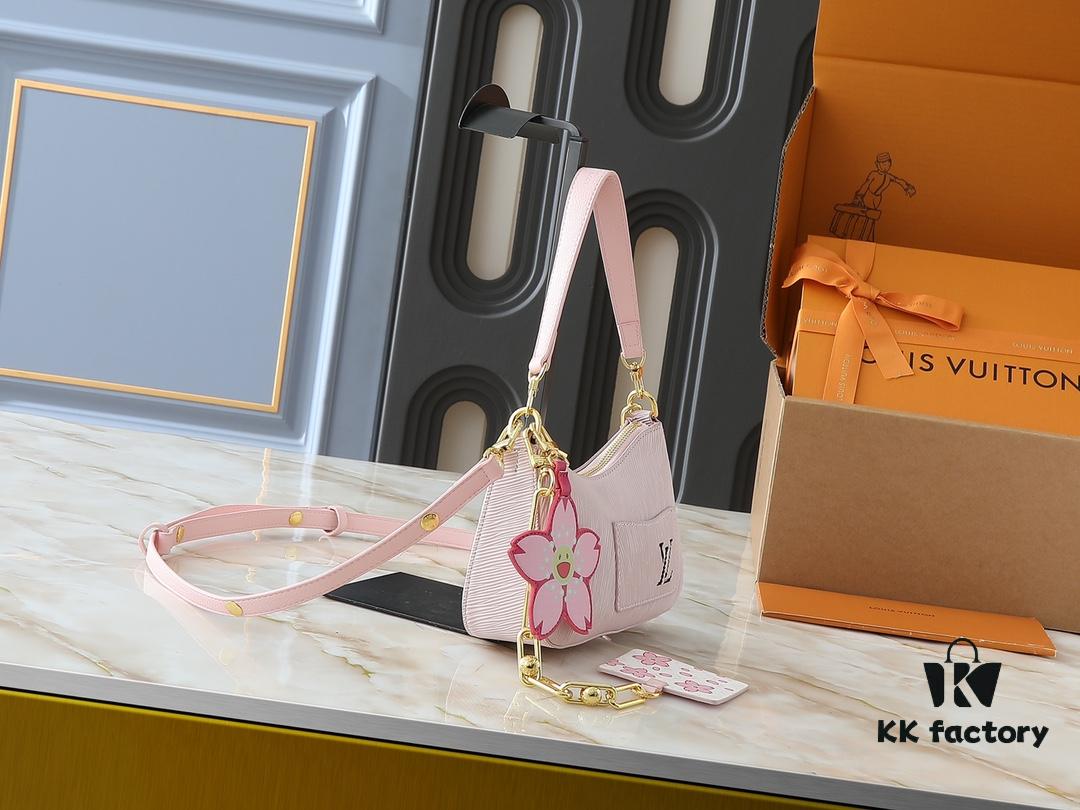 Upgraded Original M13101 Marellini Handbag in Epi Grained Leather with Shining Hardware