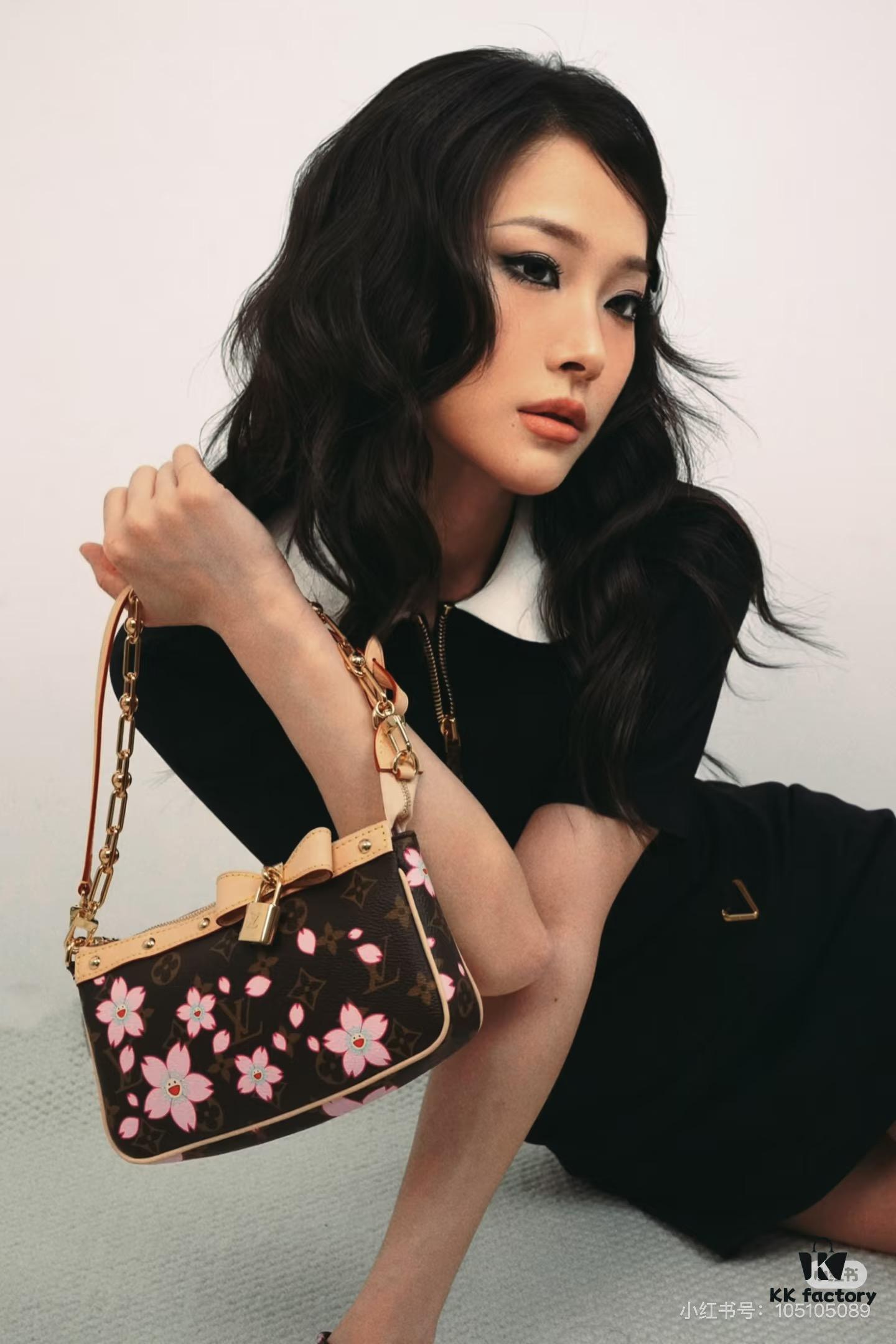 M13666 Pochette Accessoires Bag in Monogram Canvas with Cherry Blossom Pattern