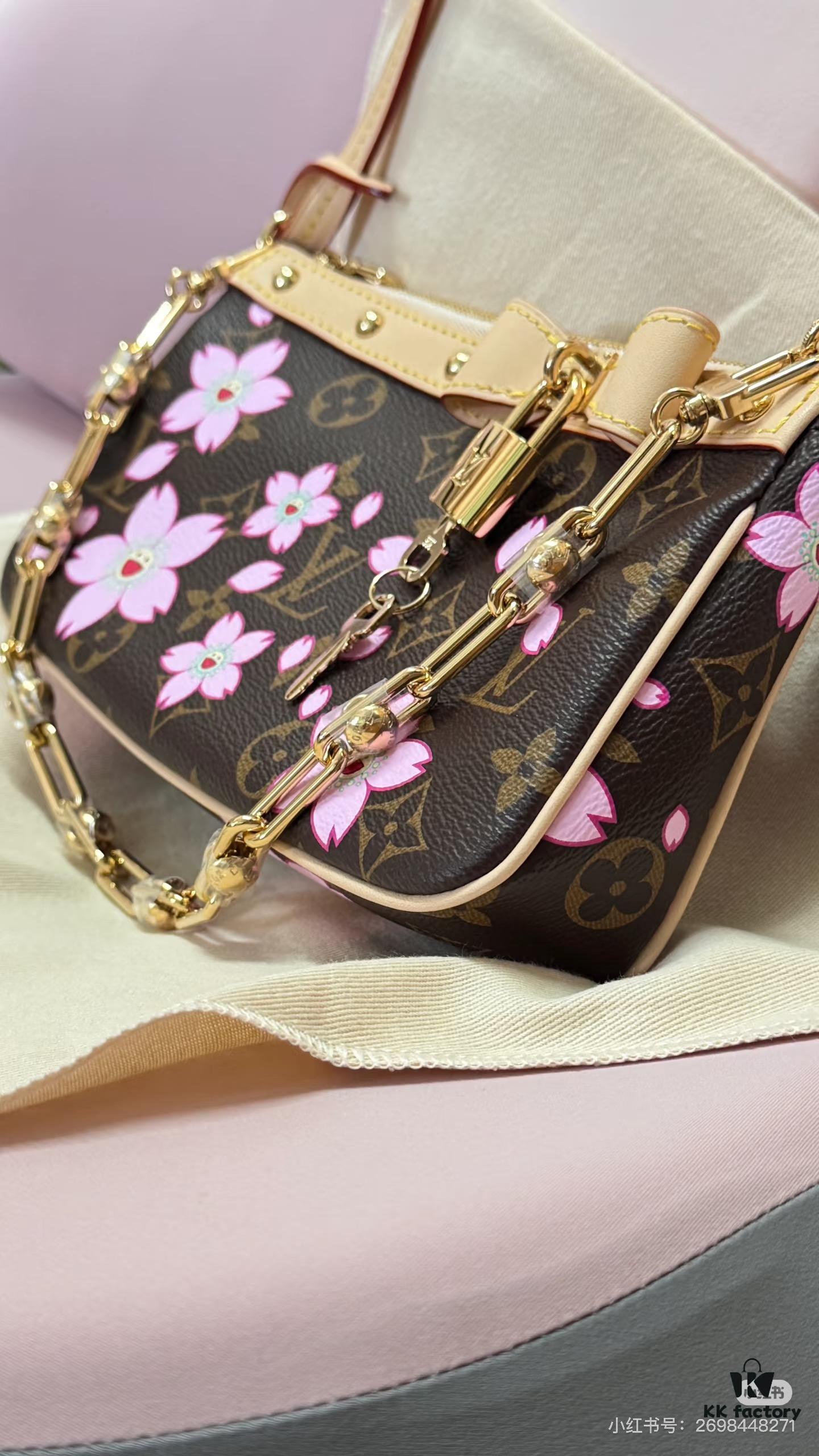 M13666 Pochette Accessoires Bag in Monogram Canvas with Cherry Blossom Pattern