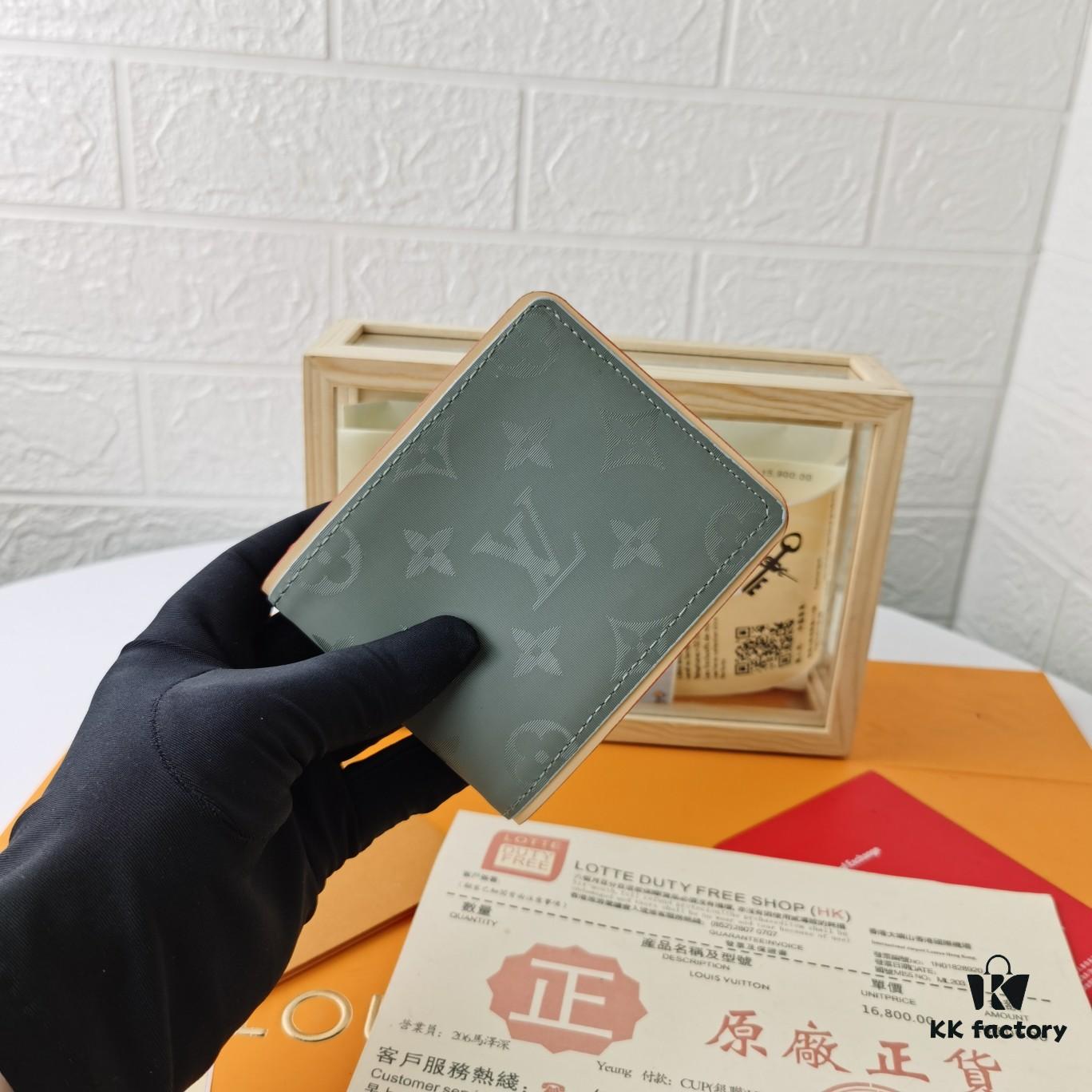 Top Quality Original 💎 [Real Photo, Own Background] M63297 Gray Monogram Titanium Multiple Wallet