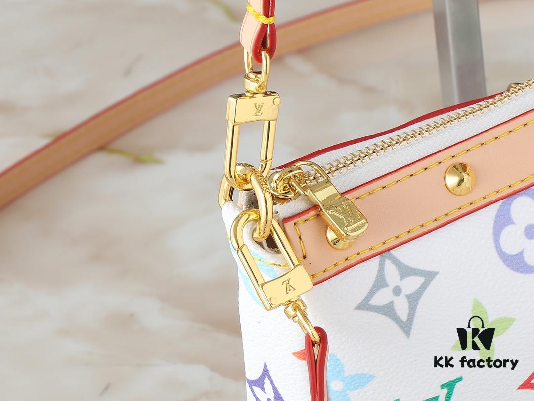 Upgraded Original M13663 M13404 M13440 M92649 Pochette Accessoires Bag in Coated Canvas with Vibrant Monogram Pattern