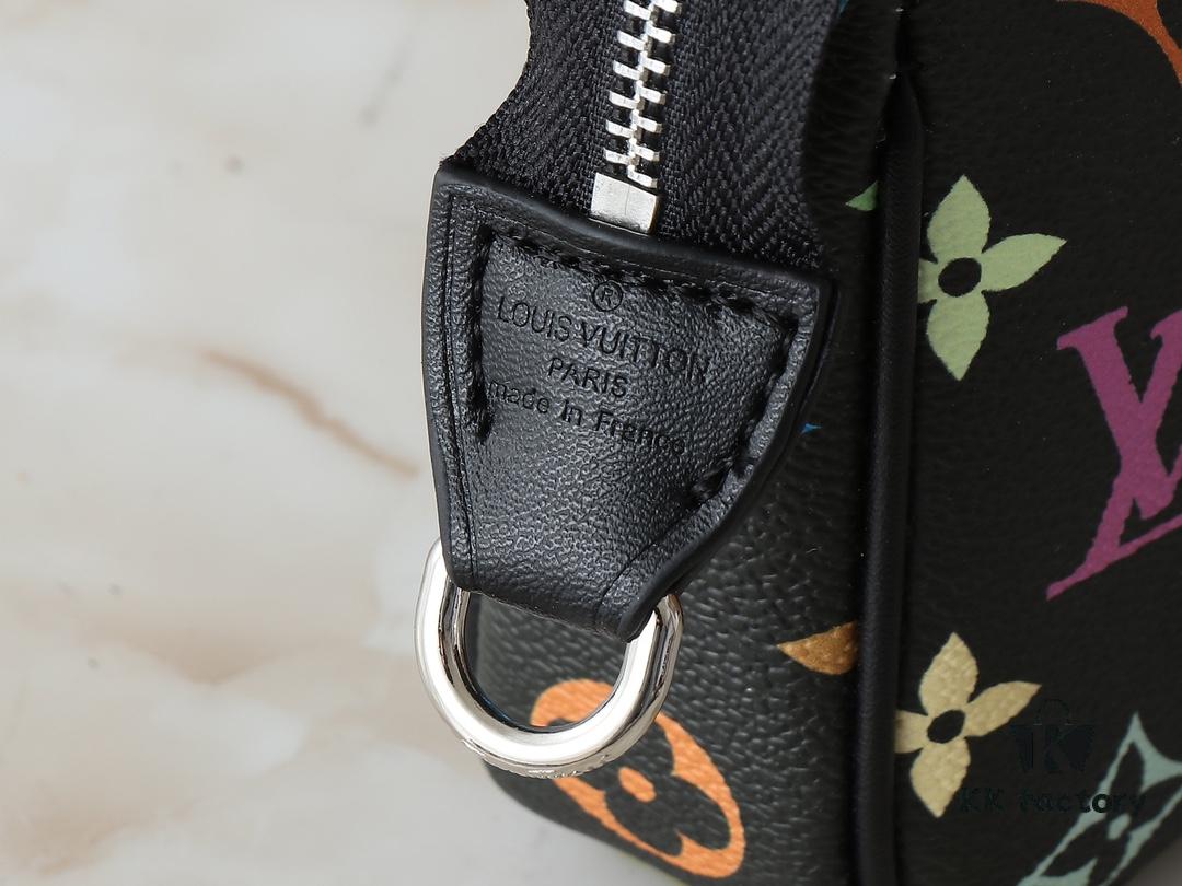 Upgraded Original M13663 M13404 M13440 M92649 Pochette Accessoires Bag in Coated Canvas with Vibrant Monogram Pattern