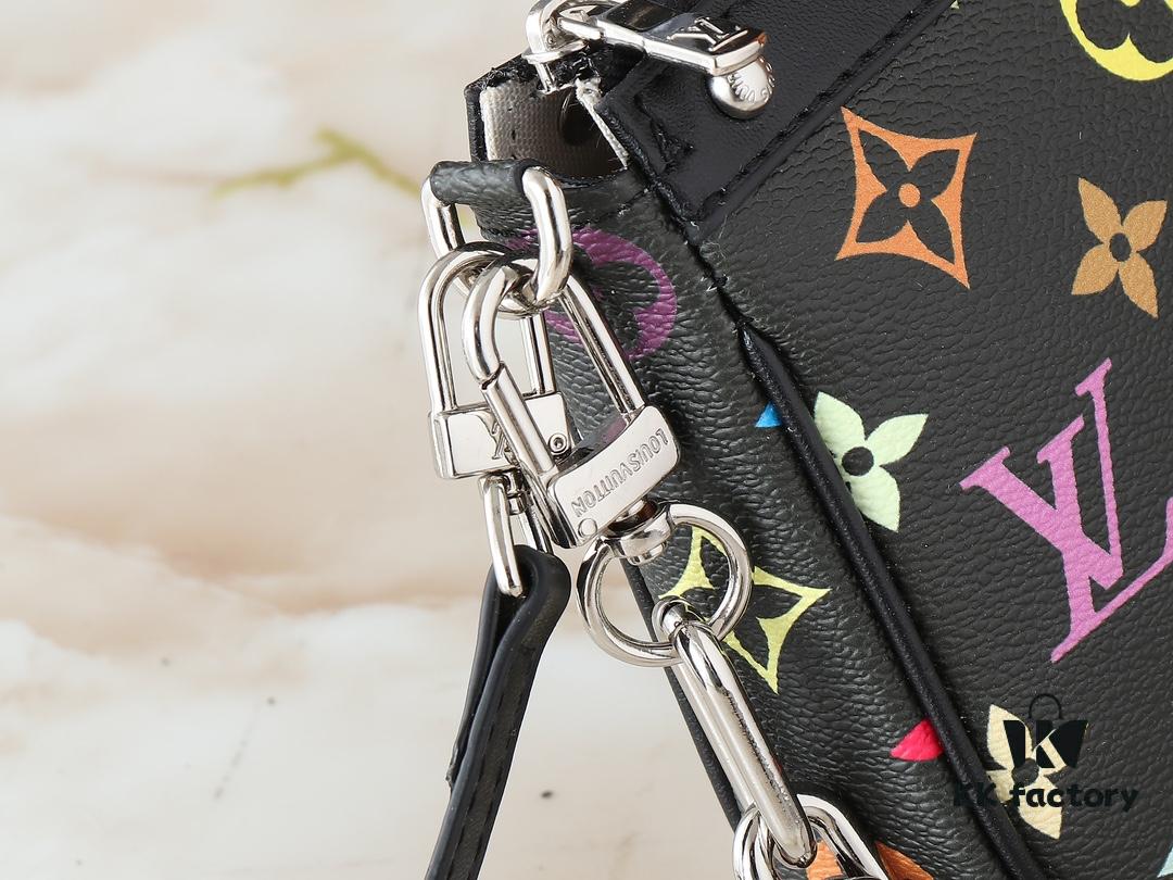 Upgraded Original M13663 M13404 M13440 M92649 Pochette Accessoires Bag in Coated Canvas with Vibrant Monogram Pattern