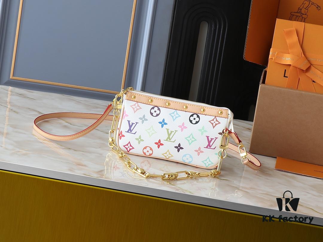 Upgraded Original M13663 M13404 M13440 M92649 Pochette Accessoires Bag in Coated Canvas with Monogram Multicolore