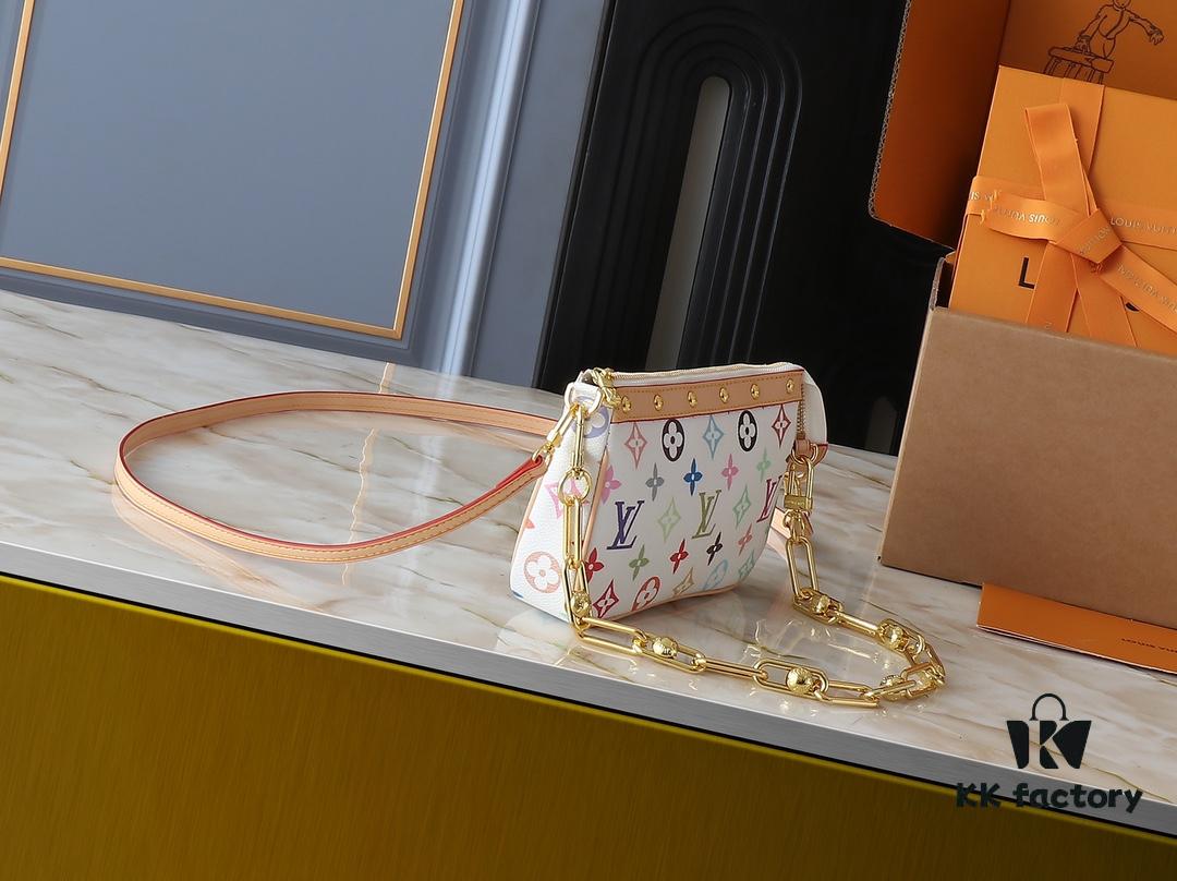 Upgraded Original M13663 M13404 M13440 M92649 Pochette Accessoires Bag in Coated Canvas with Monogram Multicolore