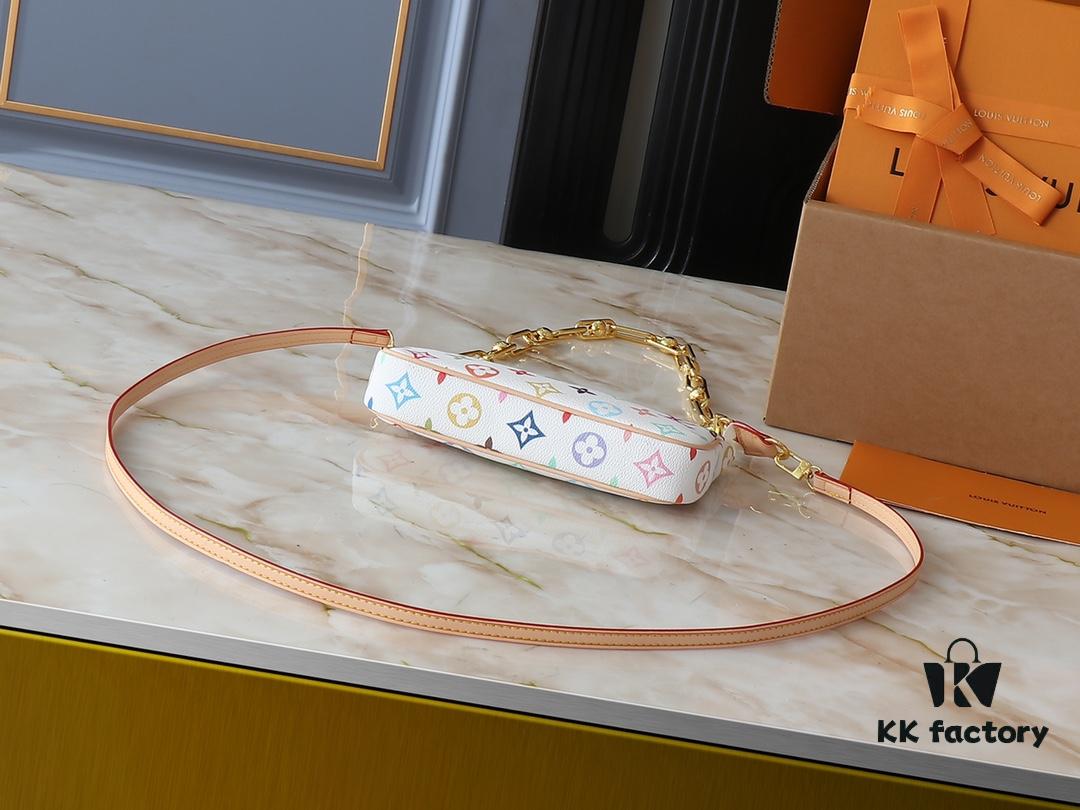 Upgraded Original M13663 M13404 M13440 M92649 Pochette Accessoires Bag in Coated Canvas with Monogram Multicolore