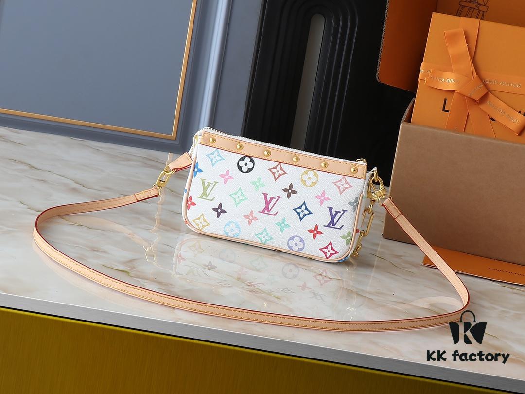 Upgraded Original M13663 M13404 M13440 M92649 Pochette Accessoires Bag in Coated Canvas with Monogram Multicolore