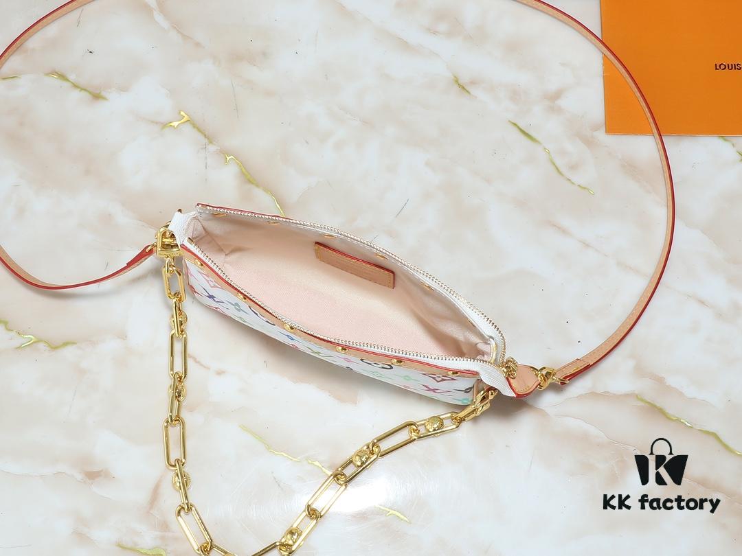 Upgraded Original M13663 M13404 M13440 M92649 Pochette Accessoires Bag in Coated Canvas with Monogram Multicolore